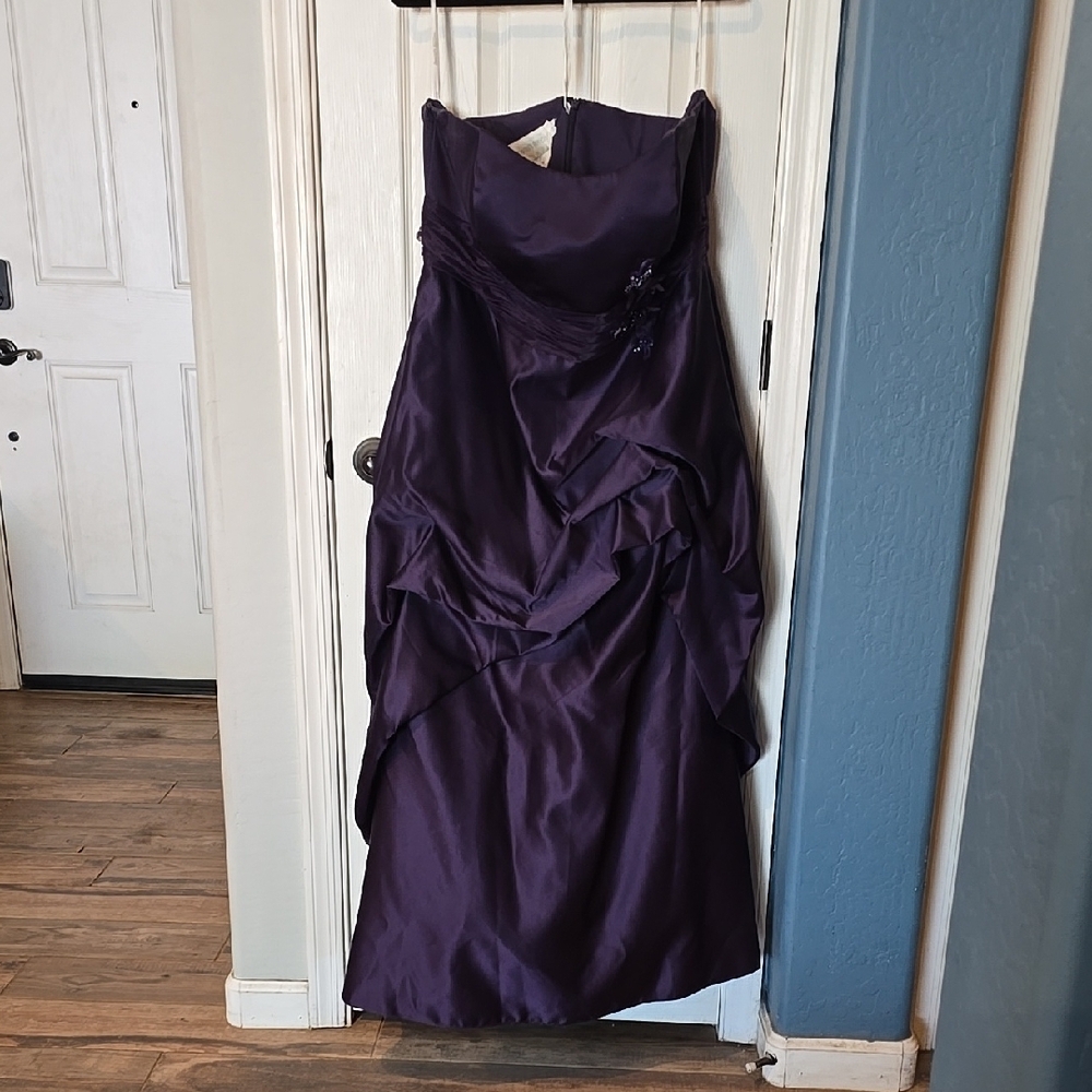 Davids Bridal Purple Strapless Dress